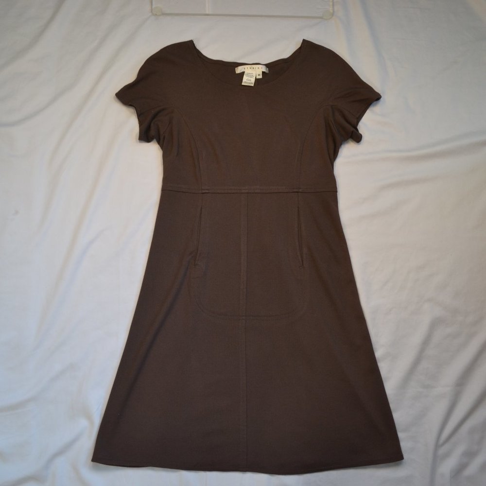 Brown Casual StudioM Short Sleeve Dress